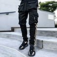 thumbnail image 2 of gakvov Cargo Pants For Men Men's Multi-pocket Reflective Straight-leg Sports Casual Overalls, 2 of 3