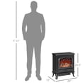 thumbnail image 3 of HOMCOM Chauffage de Cheminée Électrique, Poêle de Cheminée Autoportant avec Effet de Flamme Réaliste et Température Réglable, Protection contre la Surchauffe, 750W/1500W, Noir, 3 of 10