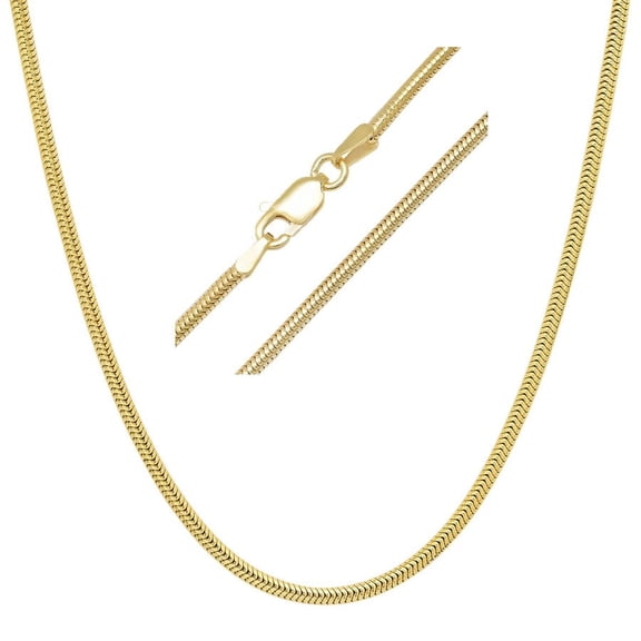 Kylie Harper Unisex Italian 14k Gold Over Silver Snake Chain - 18"-24"