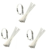 30 Pcs 0.39 Inch x 15.75 Inch Stainless Steel Metal Cable Zip Tie Wrap Exhaust Straps