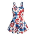 thumbnail image 4 of Tutolipy Tie Dye Spiral Pattern Childrens Swimwear, Skirt Skirted Bathing Suit Sleeveless Bathing Suit for Summer, Size 12-13 Years, 4 of 8