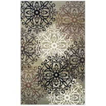 Leigh Modern Polypropylene Floral Medallion Indoor High Traffic Area Rug - 4' x 6', Blue