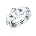 thumbnail image 2 of Bling Jewelry Womens Irish Celtic Claddagh Puzzle Silver Ring Trinity Hands and Crown Heart Design, 2 of 5