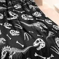 thumbnail image 3 of Black Cartoon Dinosaurs Skulls Skeletons Pattern Blanket,Comfortable Soft Lamb Wool Throw Blanket,All Season,Warm Lightweight Blankets for Sofa Bed Couch Living Room Chair,60"x80", 3 of 4
