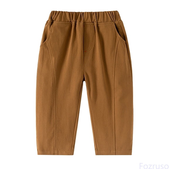 Fozruso New Children's Solid Color Casual Pants Fashion Children's Pants Pants for School Casual Sizes 18-24 Months(Brown)