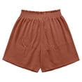 thumbnail image 7 of Linen Shorts for Women Summer Casual Elastic High Waist Wide Straight Leg Loose Fit Lightweight Beach Shorts with Pockets, 7 of 7