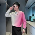 thumbnail image 5 of Ropa para hombre, sudaderas sin capucha, ajustadas, para hombre, jersey, camiseta de color degradado, sudadera de una pieza, holgada, de alta calidad, 5 of 5
