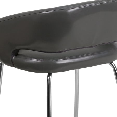 Flash Furniture - Fusion Series Contemporary LeatherSoft Side Reception Chair with Chrome Legs - Gray