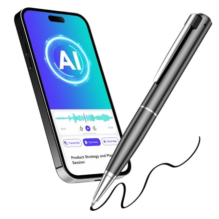 AI Voice Recorder, Note Ai Voice Recorder Transcription Summary & Mind Map, Ai Note Taking Device Supports 150 Languages, App Control, AI Recording Pen for Meetings, Lectures, Interviews, Calls