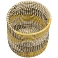 thumbnail image 5 of Northlight Set of 3 Striped Olive and Beige Woven Seagrass Baskets 9.75", 5 of 6