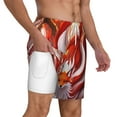 thumbnail image 3 of Picia Red Sun Flame Fox pattern Mens Swim Trunks with Compression Liner Stretch Beach Shorts Quick Dry with Zipper Pockets No-Chafing Board Shorts-Large, 3 of 9