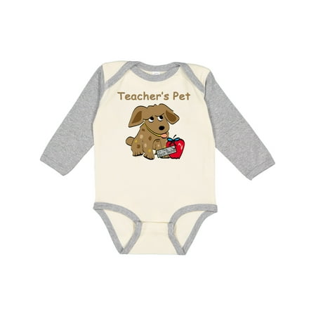 

Inktastic Teacher s Pet Gift Baby Boy or Baby Girl Long Sleeve Bodysuit