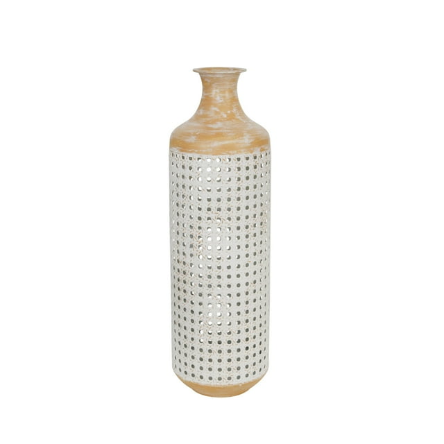 VASE 2 Tons en Métal de 22 Po, Blanc