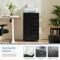 thumbnail image 4 of YEXJ Drawer Chest File Cabinet, Wood Dresser Under Desk Storage, Mobile Printer Stand with Lockable Wheels For Home Office Study, Black, 7-Drawers, 4 of 7