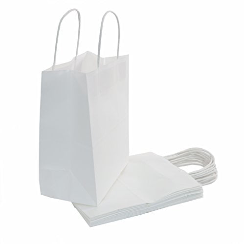 Photo 1 of Kraft White Paper Gift Bag, (10x8x4.75) 100CT