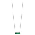 thumbnail image 2 of Auriga Fine Jewelry 925 Sterling Silver Rhodium-plated Emerald-cut Green Nano Crystal and Brilliant-cut White CZ Bar Necklace for Women 18", 2 of 5