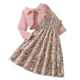 thumbnail image 1 of Odeerbi 8-12 Años Niñas Trajes de Verano Vestido Floral de Algodón Con Bolero Shrugs Conjunto de Dos Piezas Vestido Sin Mangas Con Cardigan de Punto, 1 of 9