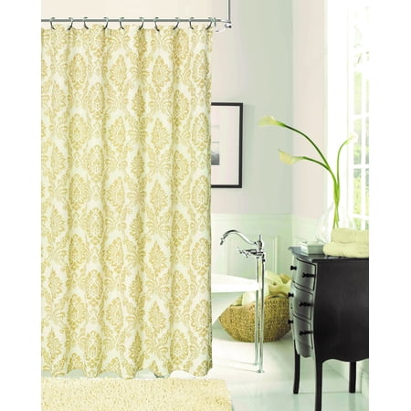 Dainty Home Luciana Damask Print Fabric Shower Curtain Com Dainty Home Luciana Damask Print Fabric Shower Curtain