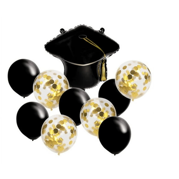 10ct Latex Balloon Pack and Graduation Cap with Foil - Spritz