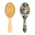 thumbnail image 2 of YAZAOO Soft Hair Brush Hair Comb Detangler Oyful Pup in A Flower Field Smoothing Hair Care Beauty Gift, 2 of 7