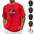 thumbnail image 6 of FAWUUDO Mens Romantic Valentines Short Sleeve T Shirt Round Neck Casual Simple Graphic Print Holiday Casual Wear Red M, 6 of 6