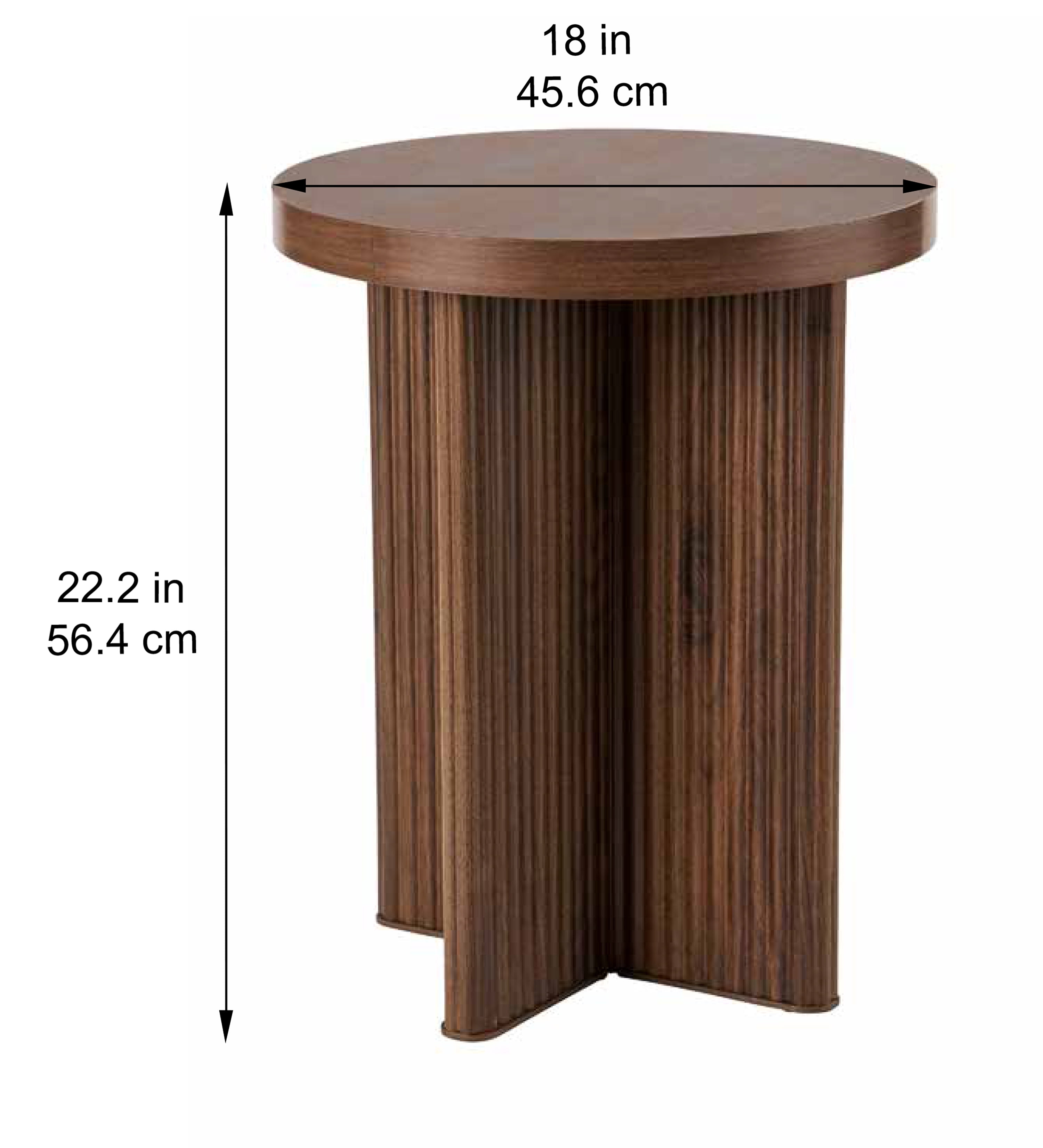 Better Homes & Gardens Lillian Fluted End Table, Walnut Finish