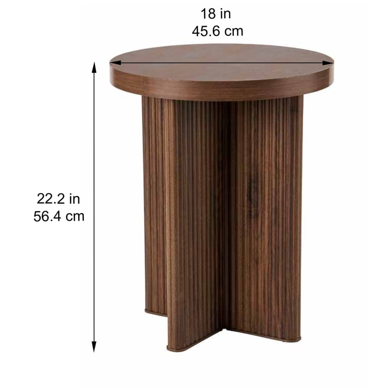 Better Homes & Gardens Lillian Fluted End Table, Walnut photo 3