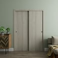 thumbnail image 2 of Sliding Closet Bypass Doors 56 x 84 in - LUNO 1003 Oak - Rails Hardware Set - Wood Solid Bedroom Wardrobe Doors, 2 of 5