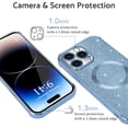thumbnail image 5 of for iPhone 14 Pro Max Case Compatible with MagSafe, Cute Glitter Shockproof Magnetic Phone Case with Wireless Charging Support and Protection, Blue, 5 of 14