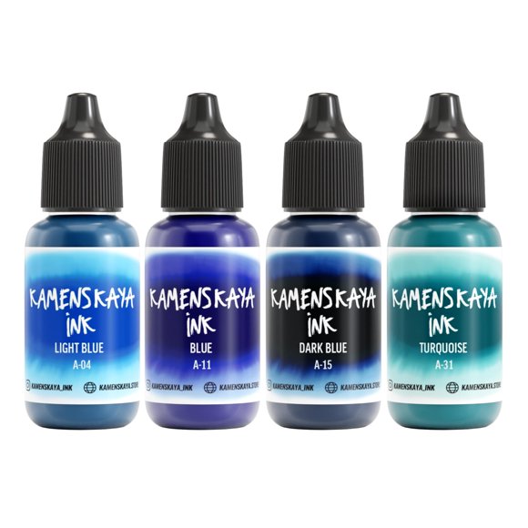Set de tinta al alcohol KAMENSKAYA 4 x 15 ml colores combinados