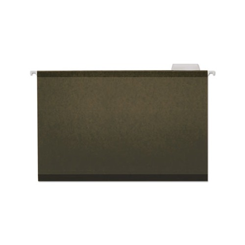 Deluxe Reinforced Recycled Hanging File Folders Legal Size, 1/5-Cut Tab, Standard Green, 25/Box