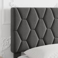 thumbnail image 4 of Tamaño completo forrado marco de cama con cabecero, cama de plataforma in diamond pattern, soft fabric mattress foundation, no box spring required, easy to assemble, 4 of 8