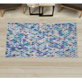 thumbnail image 1 of Ethnic Decorative Rug, Retro Mosaic Creative Pattern Square Rhythm Abstract Art Print Design, Quality Carpet for Bedroom Dorm and Living Room, 6 Sizes, Violet Seafoam, by Ambesonne, 1 of 1