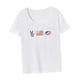 thumbnail image 5 of Camiseta de verano para mujer, ajuste regular, cuello redondo, para playa, trabajo, compras, vacaciones SG, 5 of 7