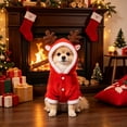 thumbnail image 2 of Christmas Pet Costume for Small Medium Dogs and Cats, Holiday Hoodie Outfit with 3D Print, Adjustable Drawstring, Stretch Fabric Party Dress Up, Multiple Sizes, Easy On and Off, 2 of 7
