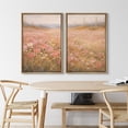 thumbnail image 3 of Framed Canvas Print Wall Art Set of 2 Wildflower Meadow Floral Botanical Vintage Art for Living Room, Bedroom, Office - 24"x36"x2 NATURAL, 3 of 7