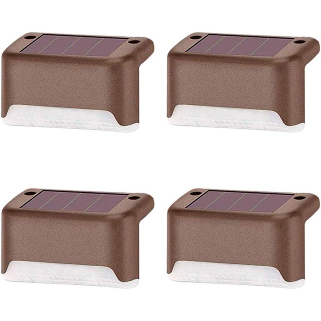 4 Uds. Luces solares para exteriores, luces LED impermeables para cercas con energía Solar, luces de paso para jardín, escaleras, camino, Patio, blanco frío