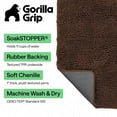 thumbnail image 3 of GORILLA GRIP Ultra Absorbent Grippy Doormat for Muddy Dog Paws, 30x20 Machine Washable Soakstopper Rugs Cleaner Floors, Bed Mat for Dirty Dogs, Indoor Entrance Door Rug Pet Bed Mats Brown, 3 of 10