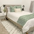 thumbnail image 1 of Bed Runner Set 100% Cotton 800 TC 3 Piece Pinch Pleated Bed Runner Set, Decorative Bed Scarf, 3 Pinch Pleated Bed Runner Set and 2 Pillow Shams (King Size, Moss), 1 of 4