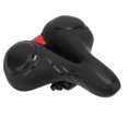 thumbnail image 3 of Sillín de bicicleta ergonómico, suave, resistente al desgaste, diseño de tira reflectante, cojín para sillín de bicicleta para ciclismo, negro y rojo, 3 of 10