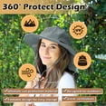 thumbnail image 4 of Tirrinia UV Protection Hat Unisex Wide Brim Large Bill Neck Flap Mesh Nets with Adjustable Drawstring Grey, 4 of 6