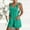 Mint Green, variant on Danhjin Rompers for Women Summer Cre W Neck Button Down Sleeve Less Jumpsuit Rompers Adjustable Waist Short with Pockets