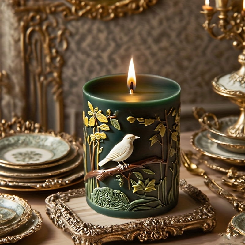 Birdie Cheer Candle Mold – Charming Bird & Twig Design with Rose Detail. Durable & Easy-to-Use Silicone Mold for DIY Candles, Soap, and Home Decor Crafts. Ideal for Soap Making Supplies, Creative & F