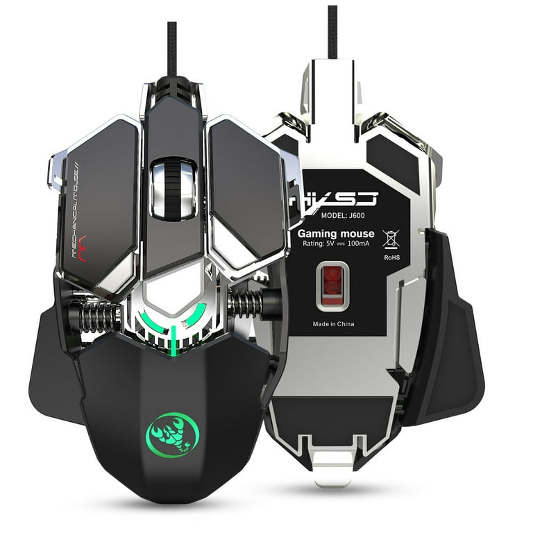Yidarton J600 Mechanical Game Mouse 9-Key Programmable 6400dpi.