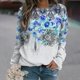 thumbnail image 2 of Camiseta suelta estampada a la moda para mujer, blusa de manga larga, cuello redondo, camisetas informales Pompotops  FGAJ7734, 2 of 5