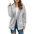 thumbnail image 2 of HBFAGFB Veste Chandail pour Femmes Cardigan à Capuche Confortable à Manches Longues Gris Taille G, 2 of 5