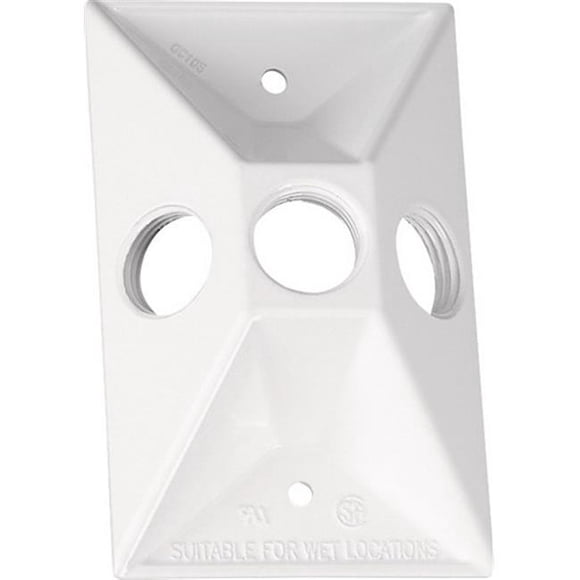 14373WH 1 Gang White Weatherproof Rectangular Lampholder Cover