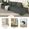thumbnail image 3 of 125'' Chaise Lounge Sofa, Modern Sleeper Sofa with Removable Pillows and Clean Lines, 2 Seat Chenille Daybed, 400LBS Capacity for Living Room, Office, 3 of 9