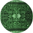 thumbnail image 1 of Ahgly Company Indoor Round Persian Emerald Green Traditional Area Rugs, 4' Round, 1 of 4