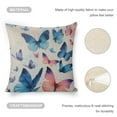 thumbnail image 4 of Colorful butterflies Linen toss pillowcase Decoration pillowcase Gift preferred 20x20" Cushion cover 2 set Sofa pillowcase Sofa bedroom living room car, 4 of 8